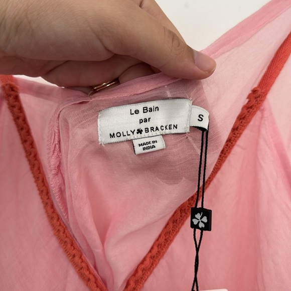 Molly Bracken Asymmetrical Tie & Dye Beach Woven Maxi Dress in Pink Size S NWT - Picture 6 of 10